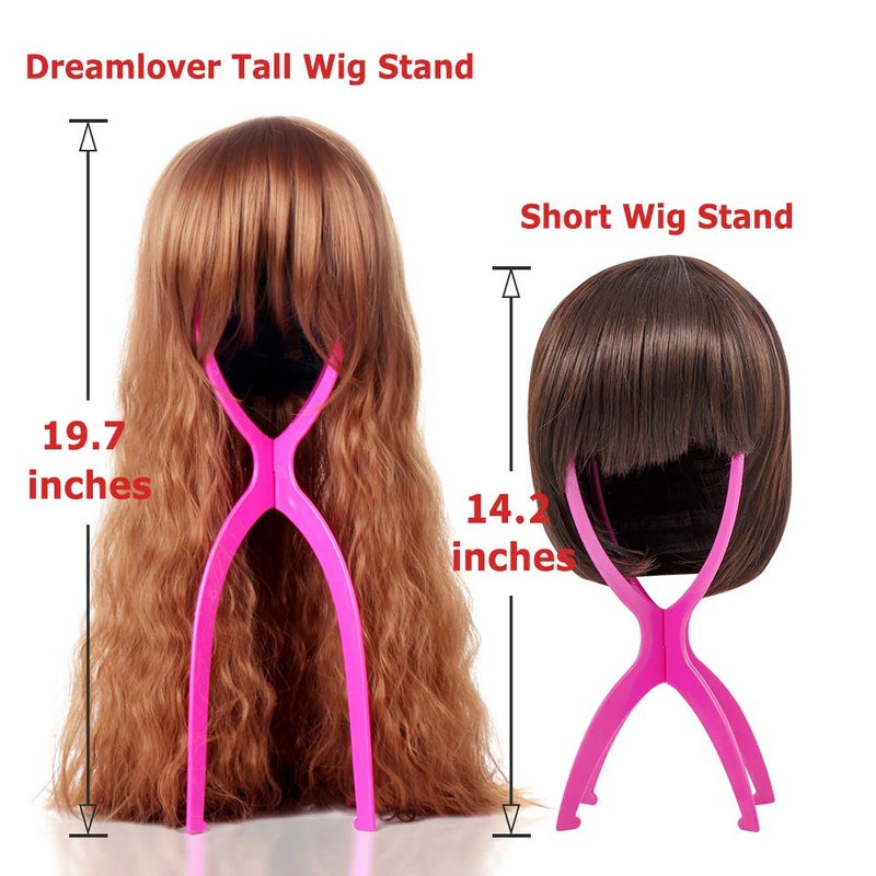 Dreamlover Portable Tall Stands for All Wigs, Collapsible Wig Dryer for Travel, Hot Pink, 2 Packs - Image 4
